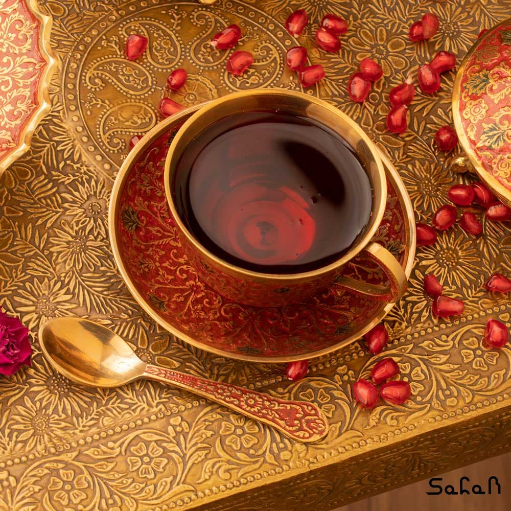 ست پذیرایی برنجی میناکاری کد 481 — تصویر ۸