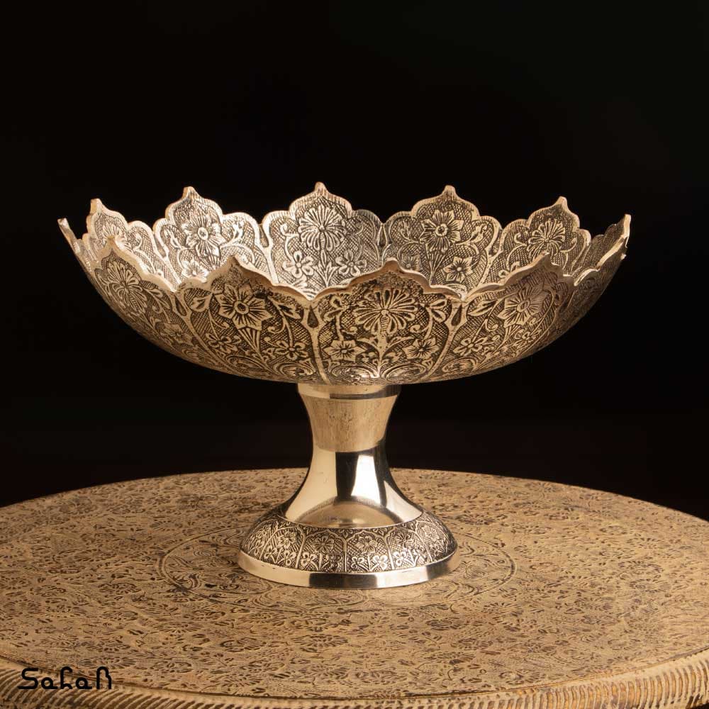میوه خوری برنجی نقره ای طرح شجر