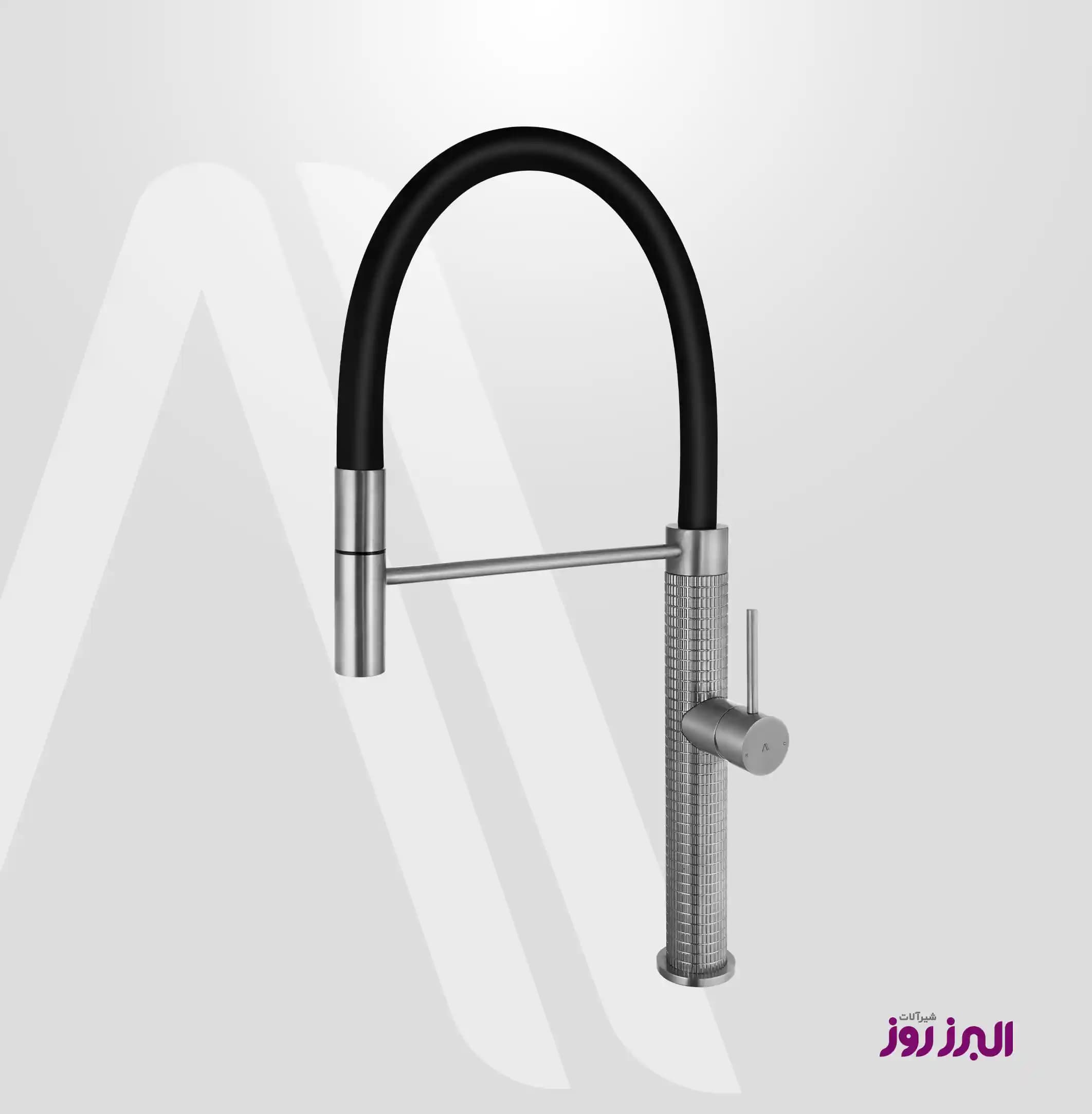 شیر آشپزخانه البرزروز سیلوانا سیلیکون کروم مات SILVANA — تصویر ۲