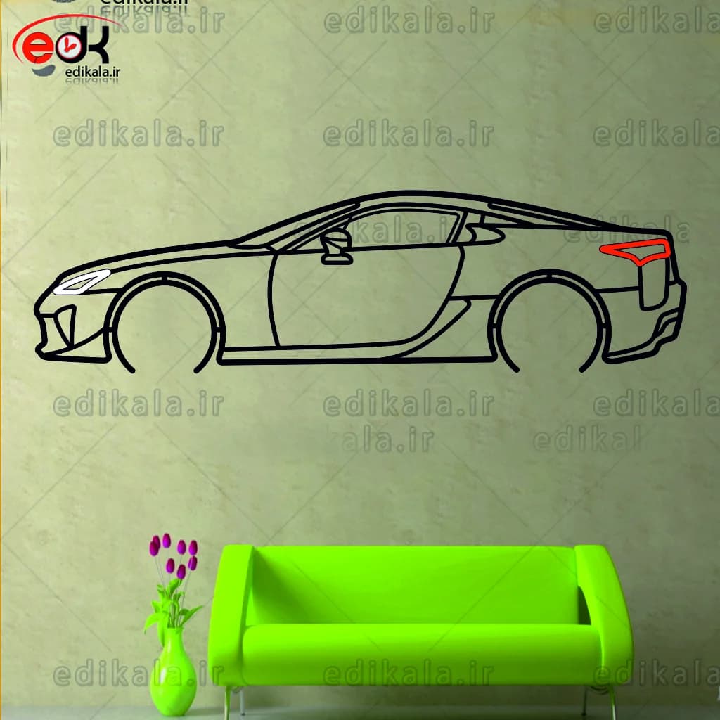 تابلو طرح ماشین لکسوس شماره 2 با چراغ نئون+آداپتور+با انتخاب سایز و جنس دلخواه — تصویر ۷
