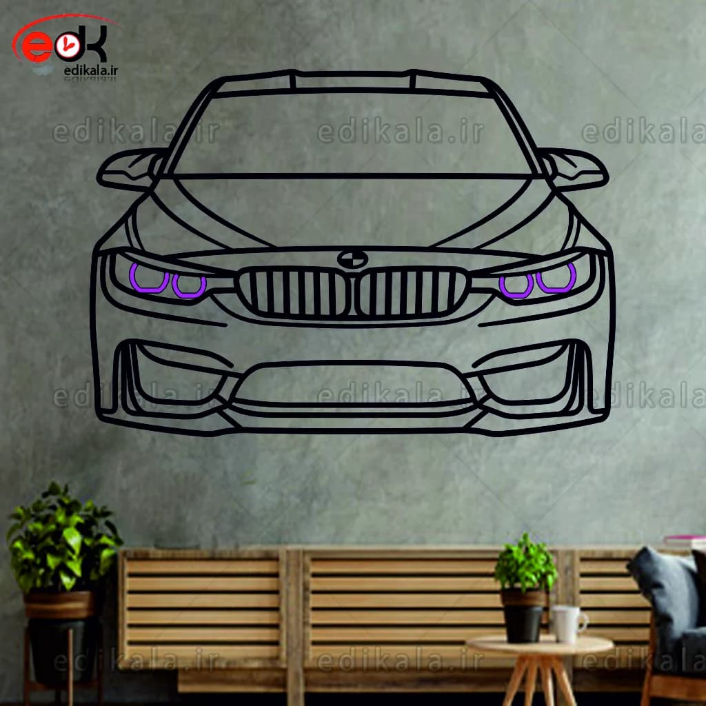 تابلو طرح ماشین BMW شماره 23 با چراغ نئون+آداپتور+با انتخاب سایز و جنس دلخواه — تصویر ۷