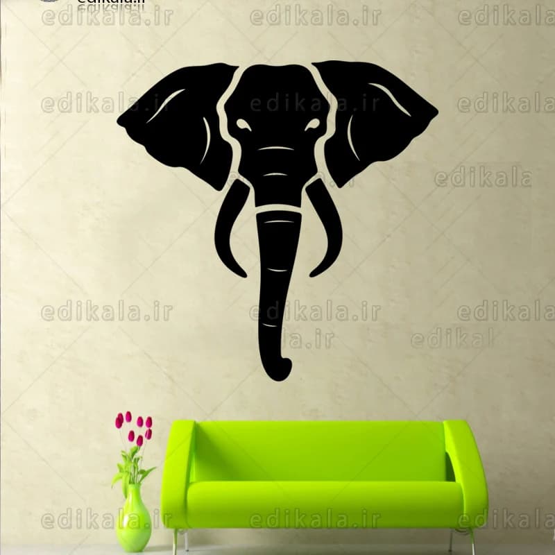 آینه دکوراتیو طرح فیل شماره 4 در پنج رنگ و ابعاد انتخابی+فایل کورل — تصویر ۳