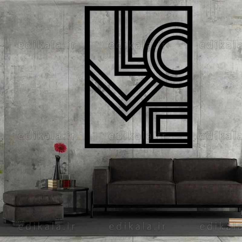 آینه دکوراتیو طرح عاشقانه LOVE شماره 1 در پنج رنگ و ابعاد انتخابی+فایل کورل — تصویر ۲
