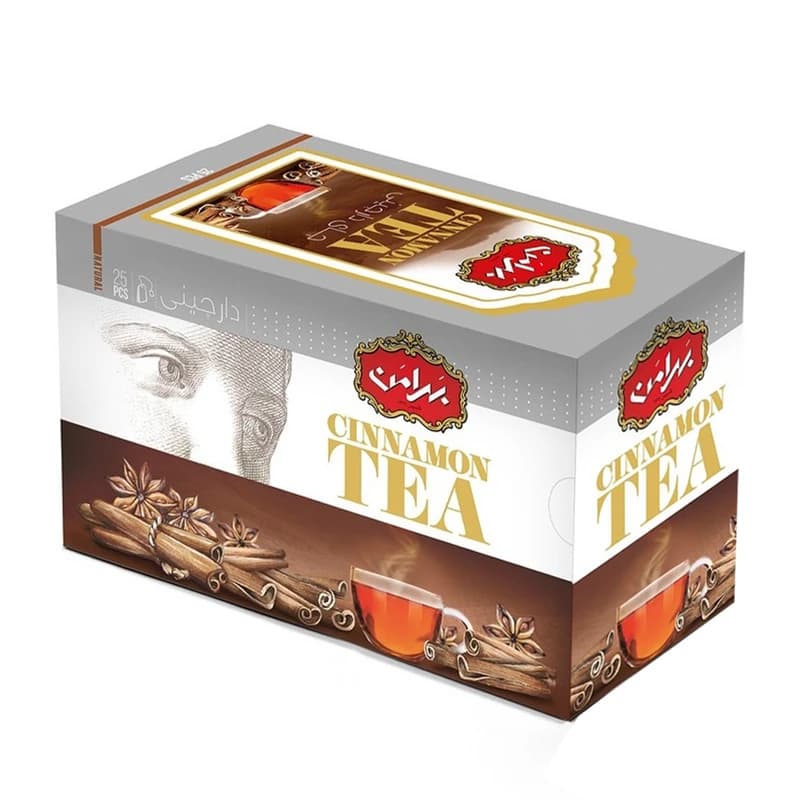 چای سیاه دارچینی کیسه ای بهرامن بسته 25 عددی