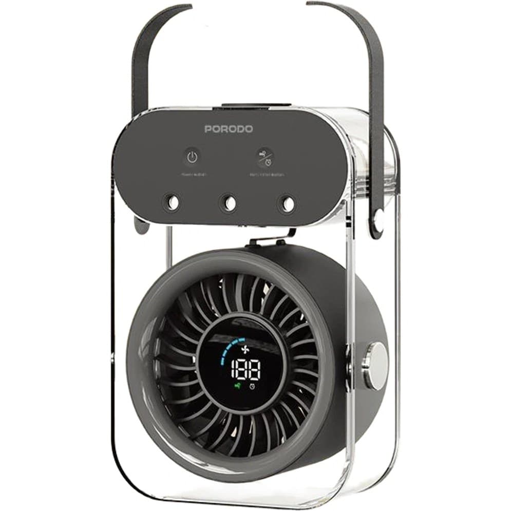 پنکه مه پاش رومیزی شارژی پرودو Porodo Chillo Aqua Portable Mist Fan PDLFSTZH26