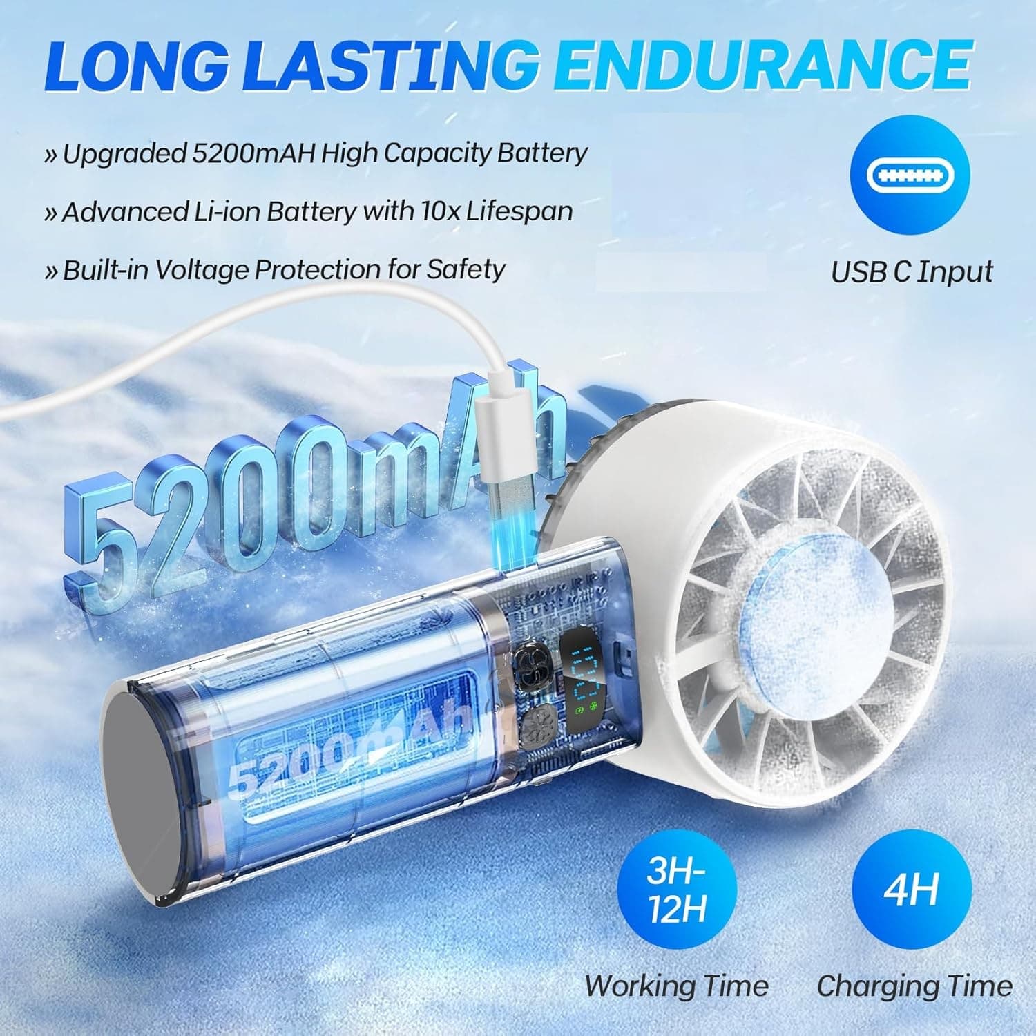 پنکه ( بادبزن دستی ) گرین لاین مدل Green Lion Windix Pro Handheld Cooling Fan — تصویر ۸