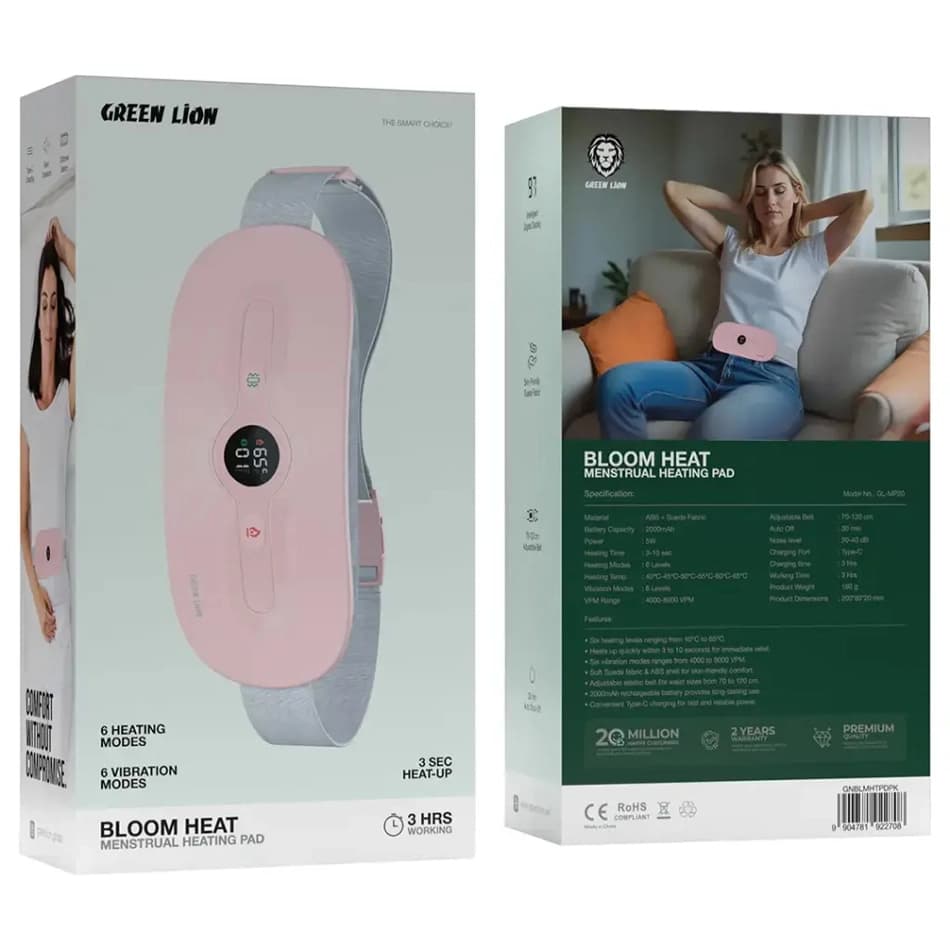 ﻣﺎﺳﺎژور ﻗﺎﻋﺪگی ﮔﺮﯾﻦ ﻻﯾﻦ مدل Bloom Heat Menstrual heating Pad — تصویر ۸