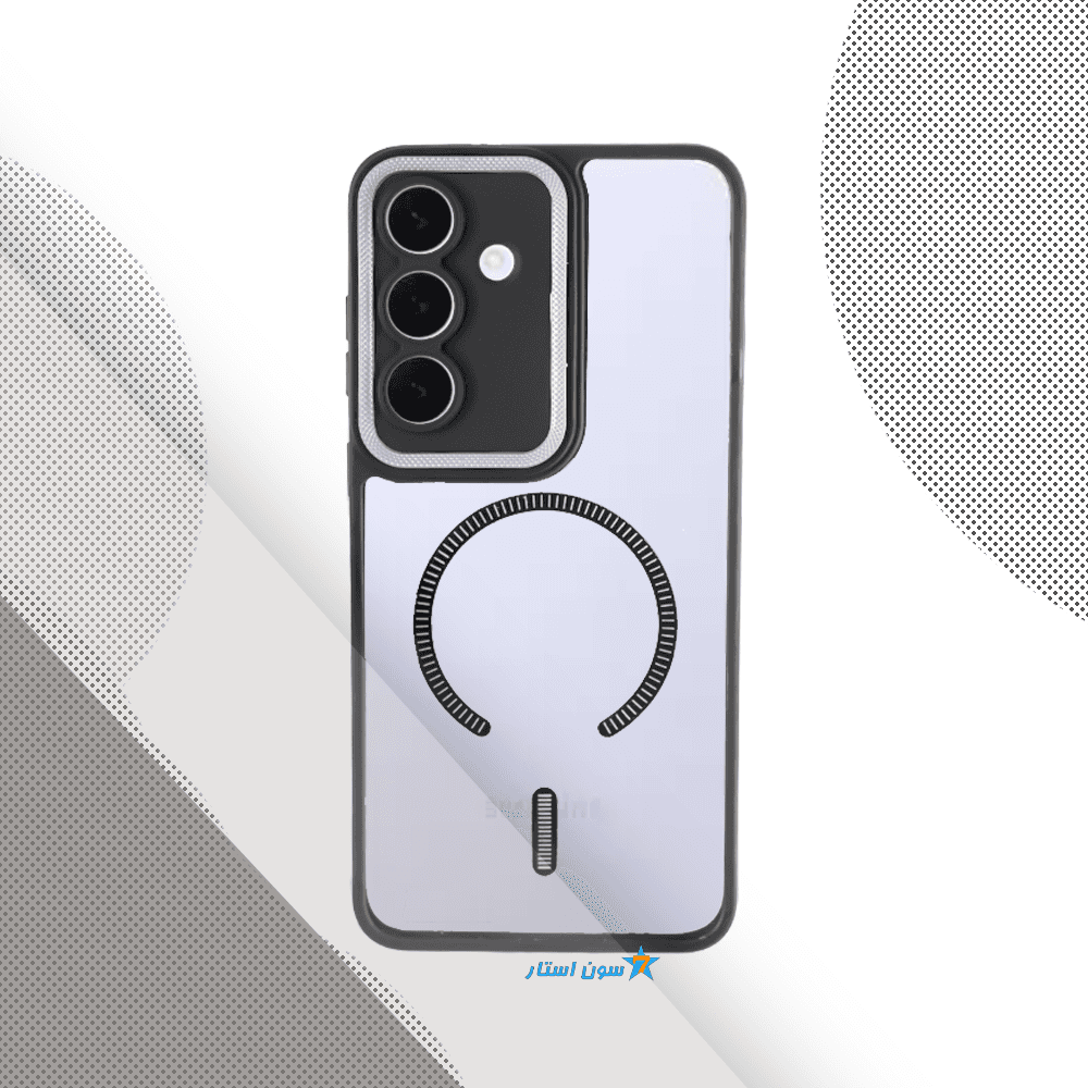 قاب سامسونگ S25fe پشت طلق دور سیلیکونی طرح مگسیف