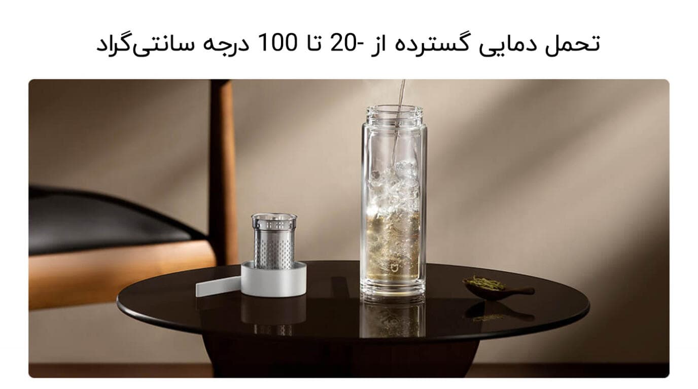 فلاسک شیشه‌ای دوجداره شیائومی مدل Mijia Double-layer Glass Pearl MJBLB01PL — تصویر ۶