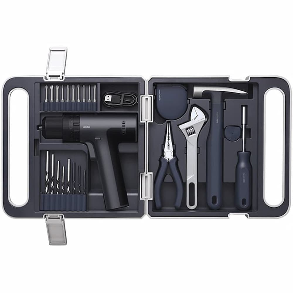 جعبه ابزار به همراه دريل شيائومی مدل HOTO 12V BRUSHLESS DRILL TOOL SET QWDZHJ001