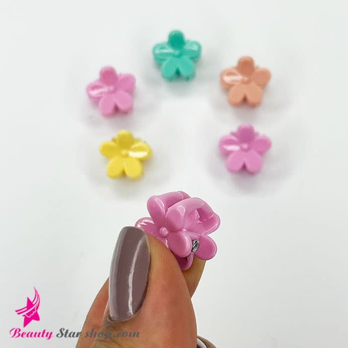 کلیپس مو مینی طرح گل بسته 6 عددی — تصویر ۵