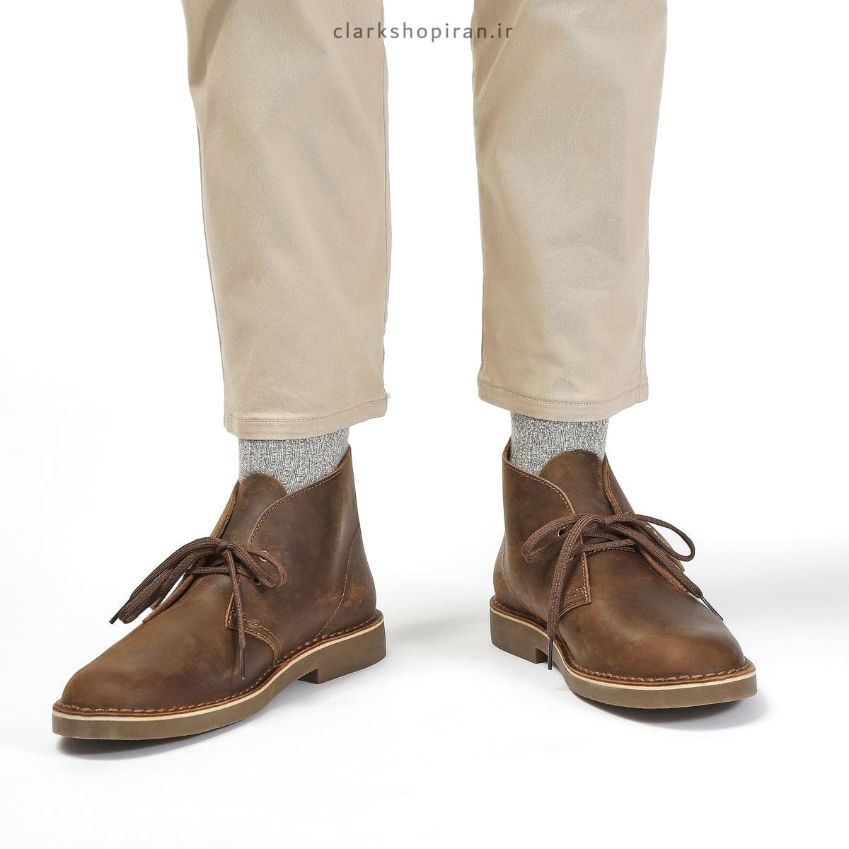 دیزرت بوت مردانه چرم واکس خور CS-261554987070 — تصویر ۵
