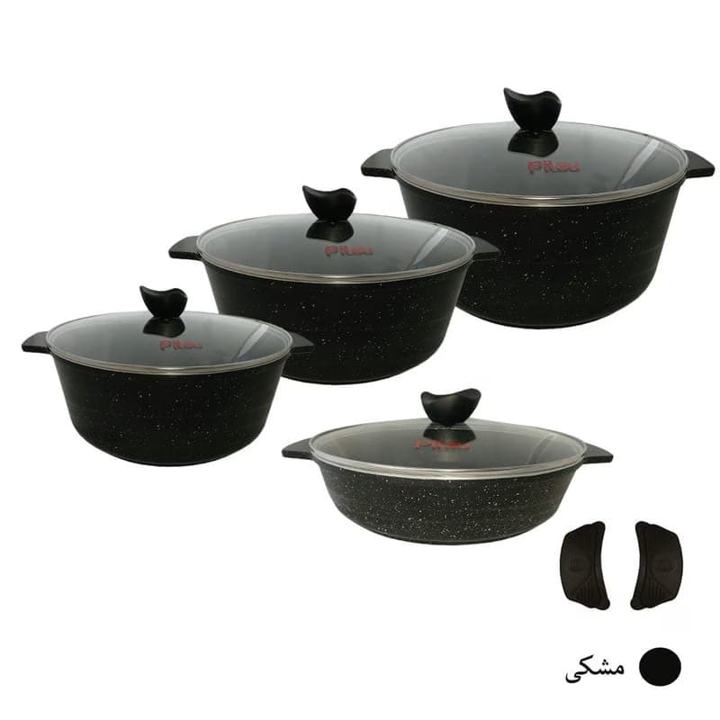 سرویس 10 پارچه گرانیت مولتی کالر مسی دزل رنگ مشکی کد 900