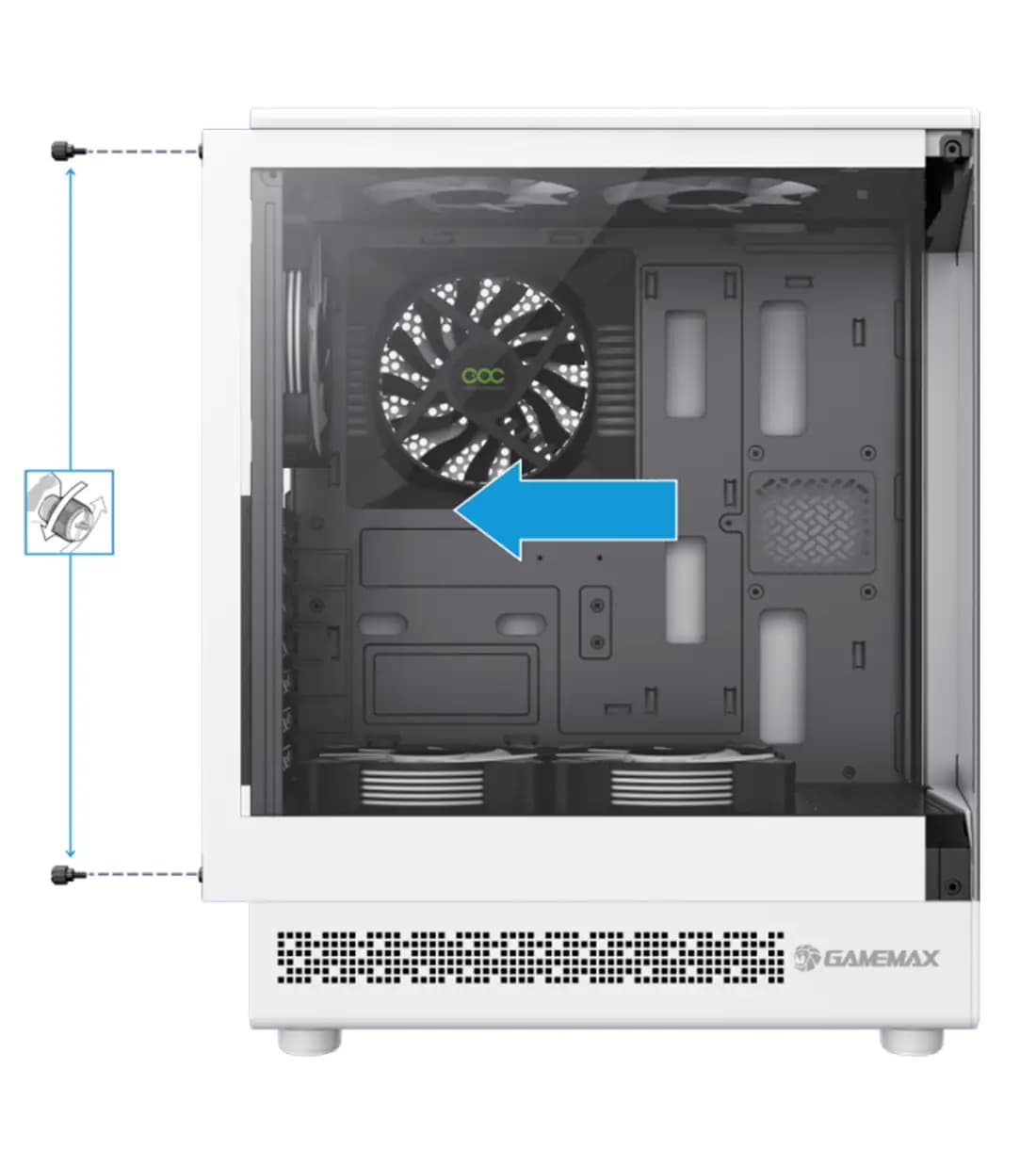 کیس گیمینگ گیم مکس Vista COC White — تصویر ۶
