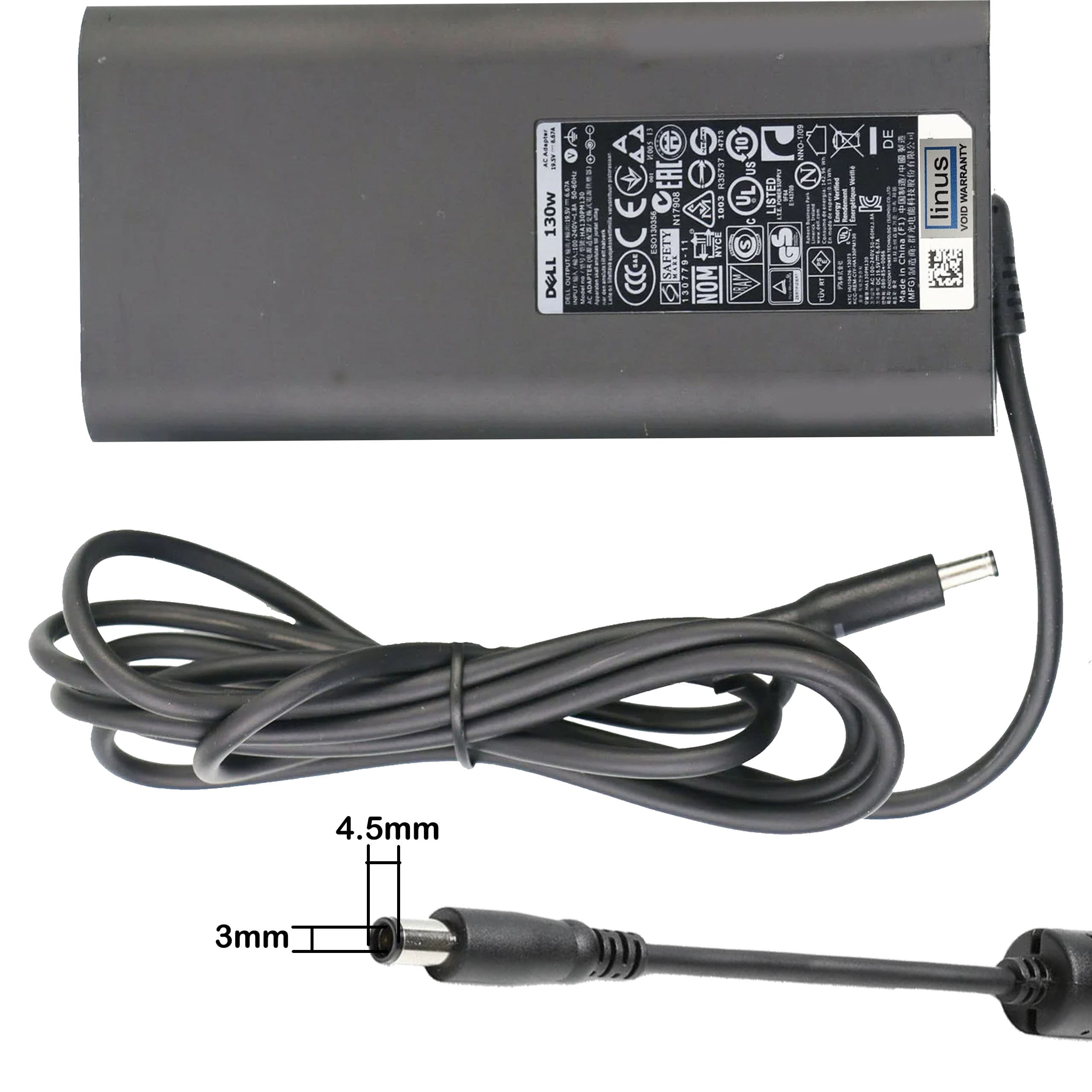 DELL Adapter 19.5V 6.67A (4.5*3.0) Oval LOGO 130W