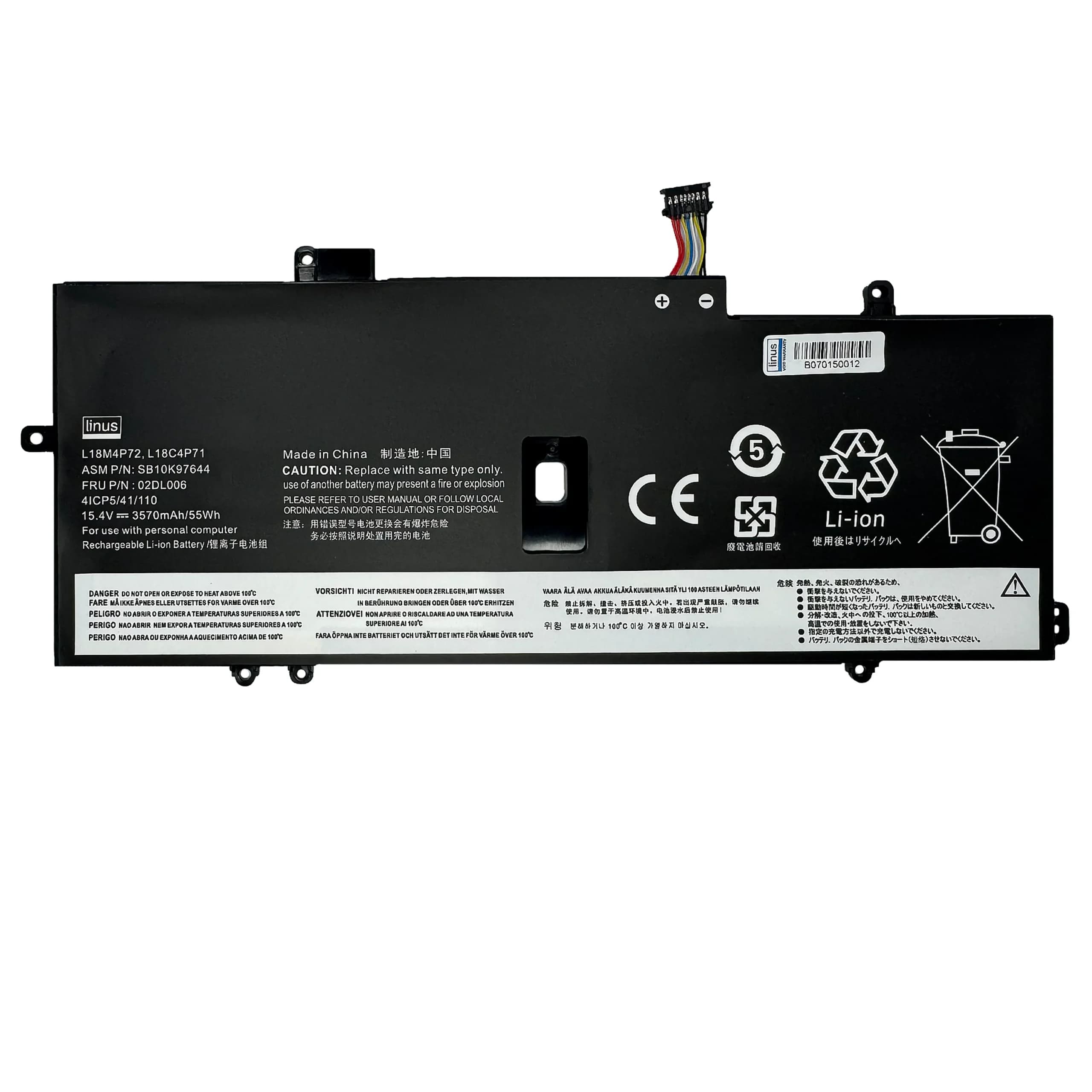 LENOVO BATTERY ThinkPad X1 Yoga L18M4P72 3570MAH