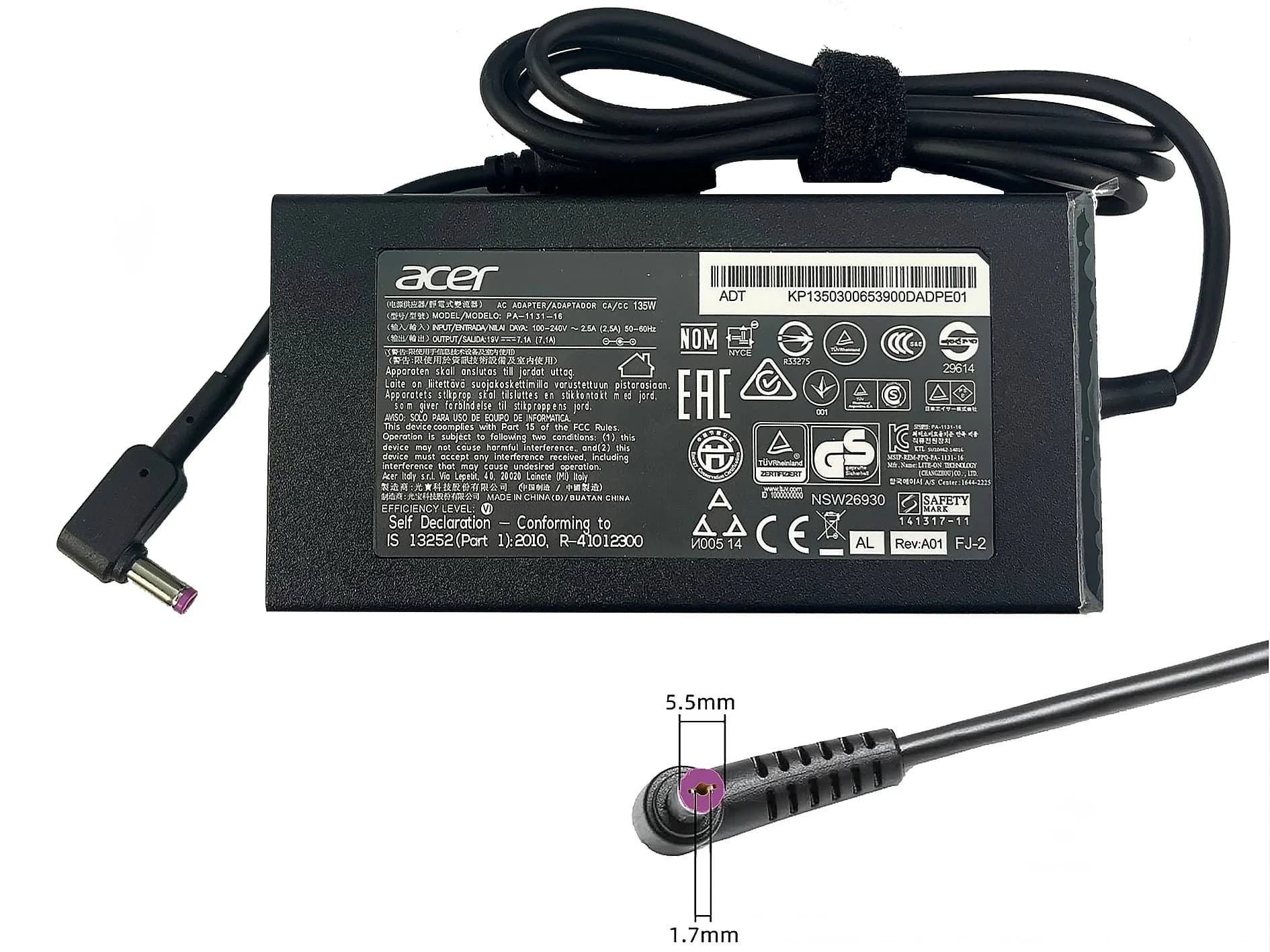 ACER ADAPTER 19V 7.1A(5.5*1.7)