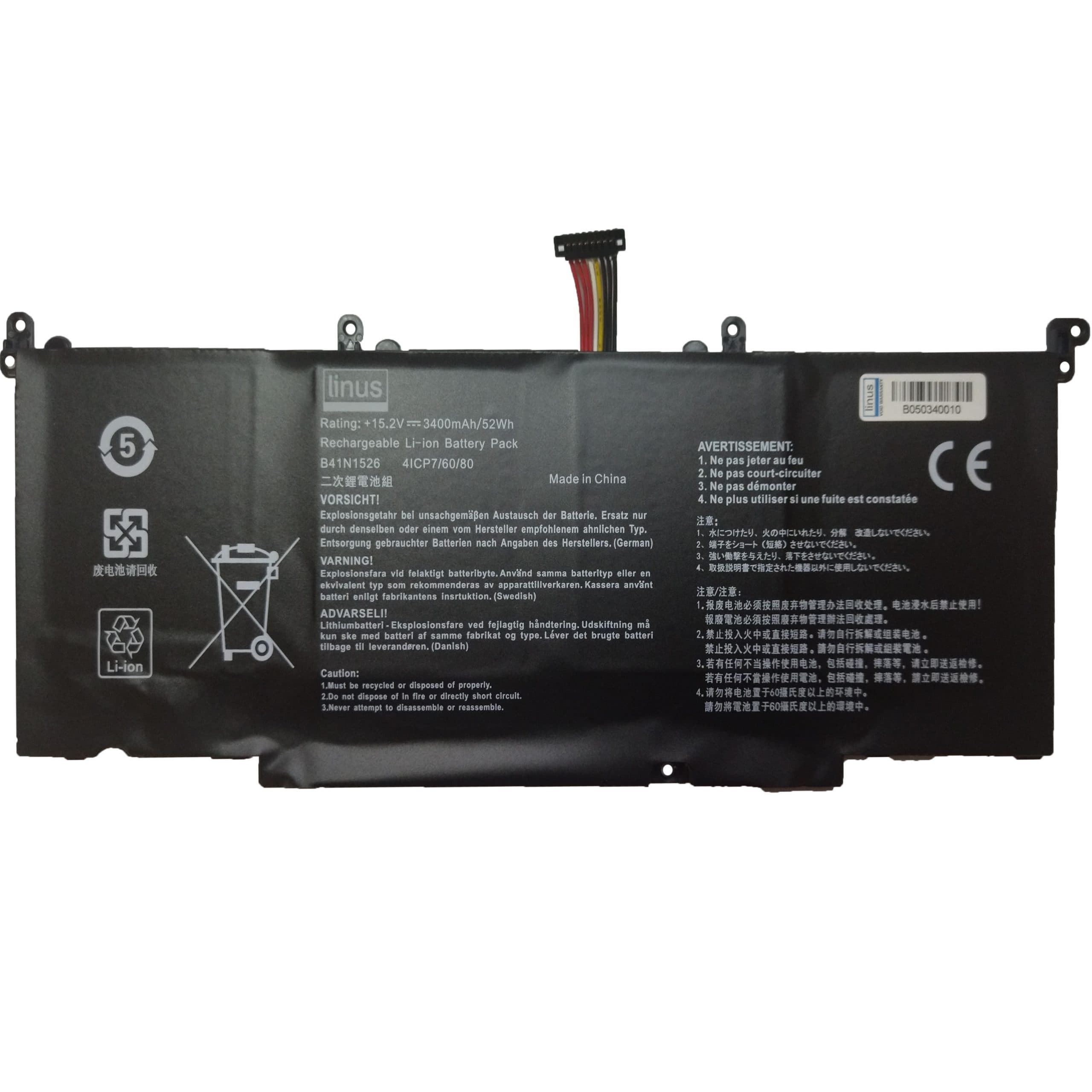 ASUS BATTERY GL502 B41N1526 3400MAH