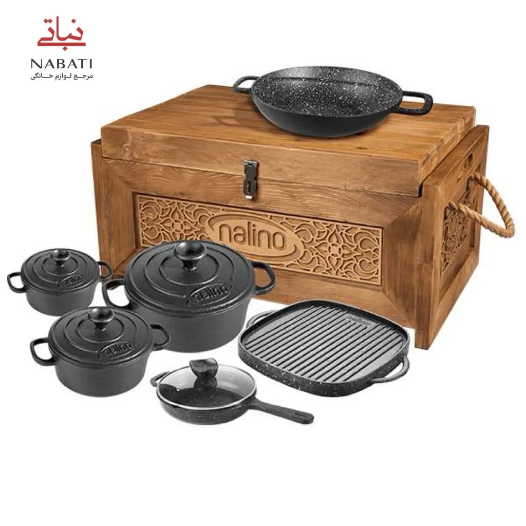 سرویس چدن نالینو 10 پارچه مدل bona (با جعبه چوبی) — تصویر ۲