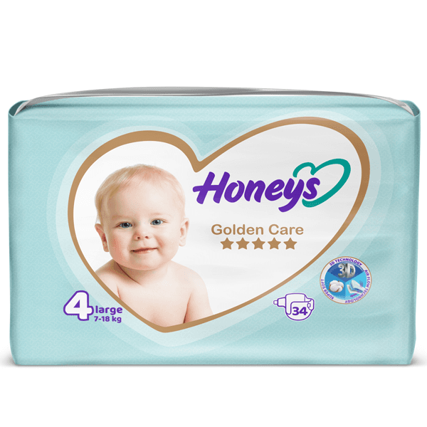 پوشک هانیز سایز 4 بسته 34 عددی