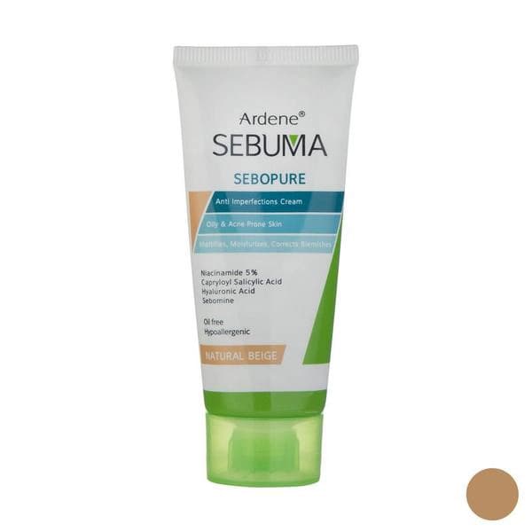 کرم یکنواخت کننده بژ طبیعی پوست چرب سبوما subuma آردن 30 میلی لیتر