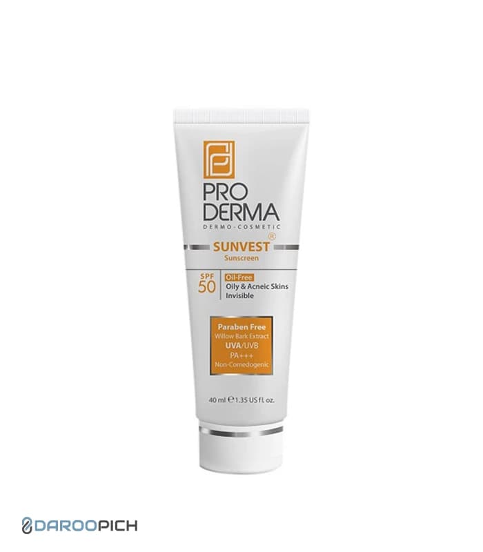 ضدآفتاب بژ روشن Proderma پرودرما SPF40 مناسب پوست حساس — تصویر ۹