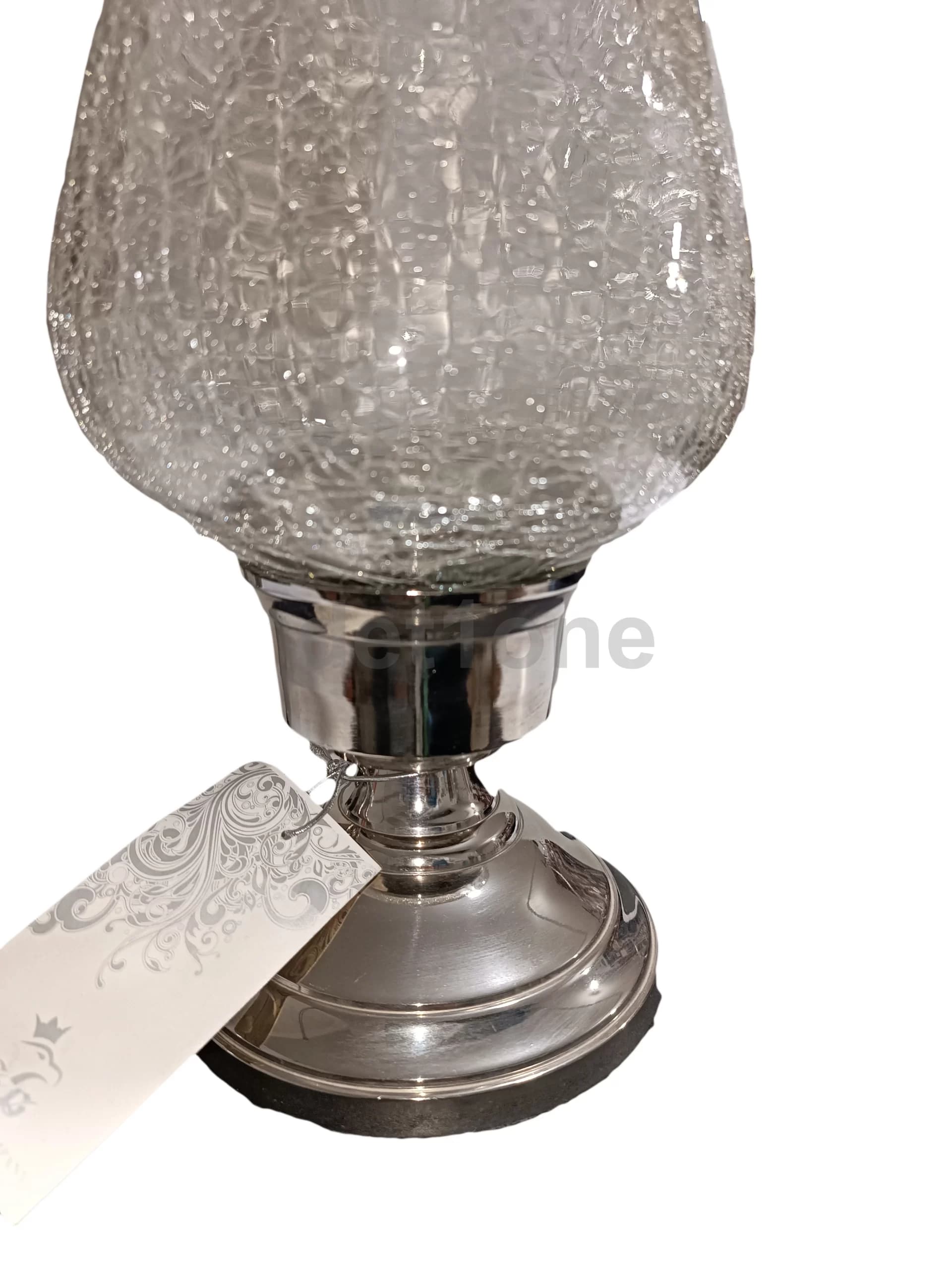 شمعدان شیشه ترک فلزی سیلور کد 3415 — تصویر ۷