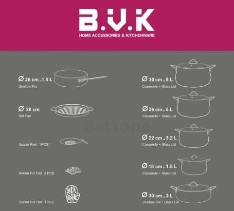 سرویس قابلمه 16 پارچه گرانیتی BVK کد 71451611 — تصویر ۶