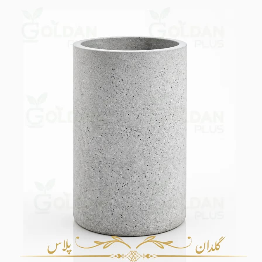 گلدان بتنی استوانه خام مدرن — تصویر ۴