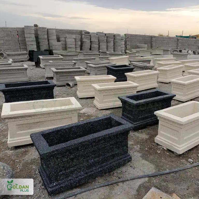 فلاور باکس بتنی بزرگ مدرن 110سانتی- 200k — تصویر ۳