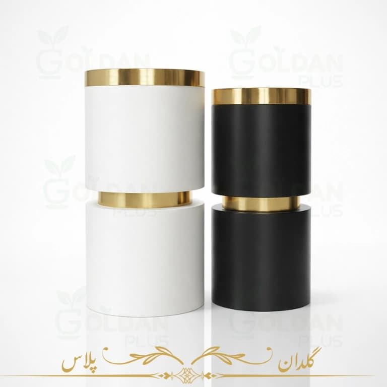 گلدان فایبرگلاس لبه طلایی – مدل دنیز 3 سایز — تصویر ۱۰