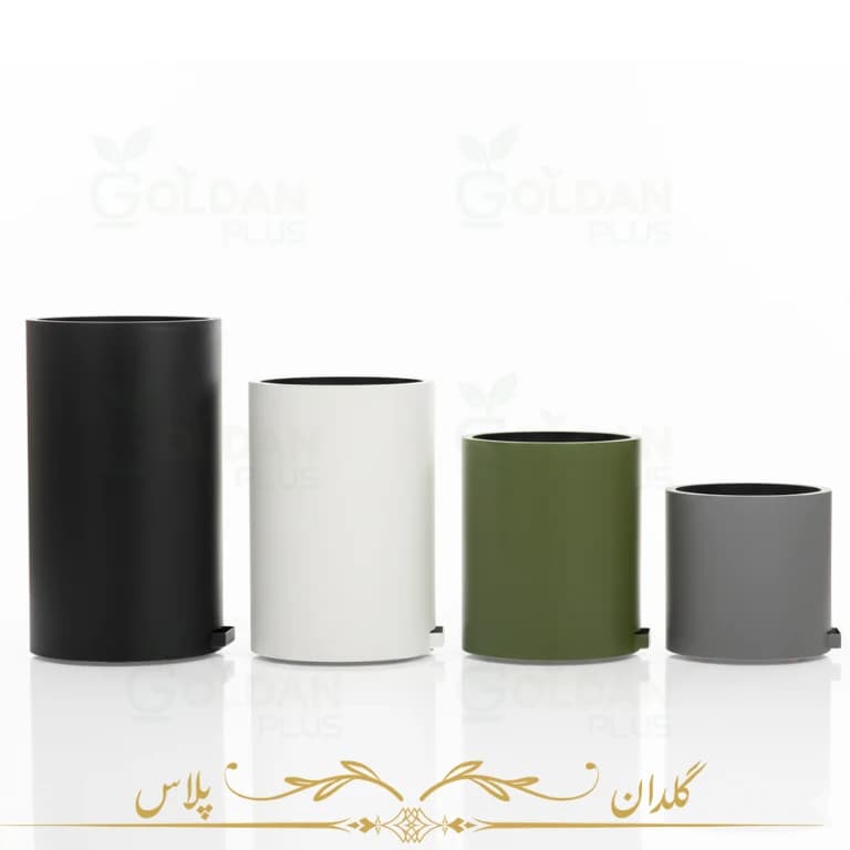 گلدان فلزی استوانه ای- سه سایز