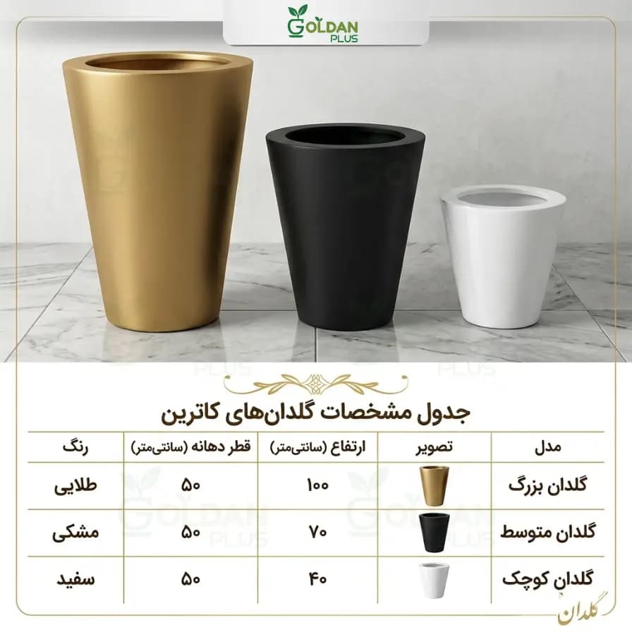 گلدان فایبرگلاس بزرگ مدل مخروطی — تصویر ۹