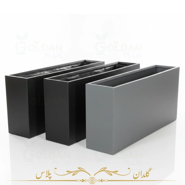 فلاور باکس مستطیلی فایبر گلاس باریک طولی — تصویر ۴