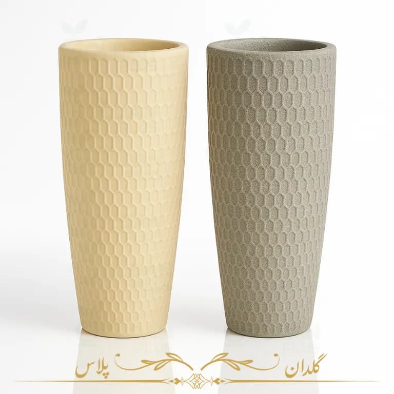 گلدان پلیمری استوانه بلند کنار سالنی