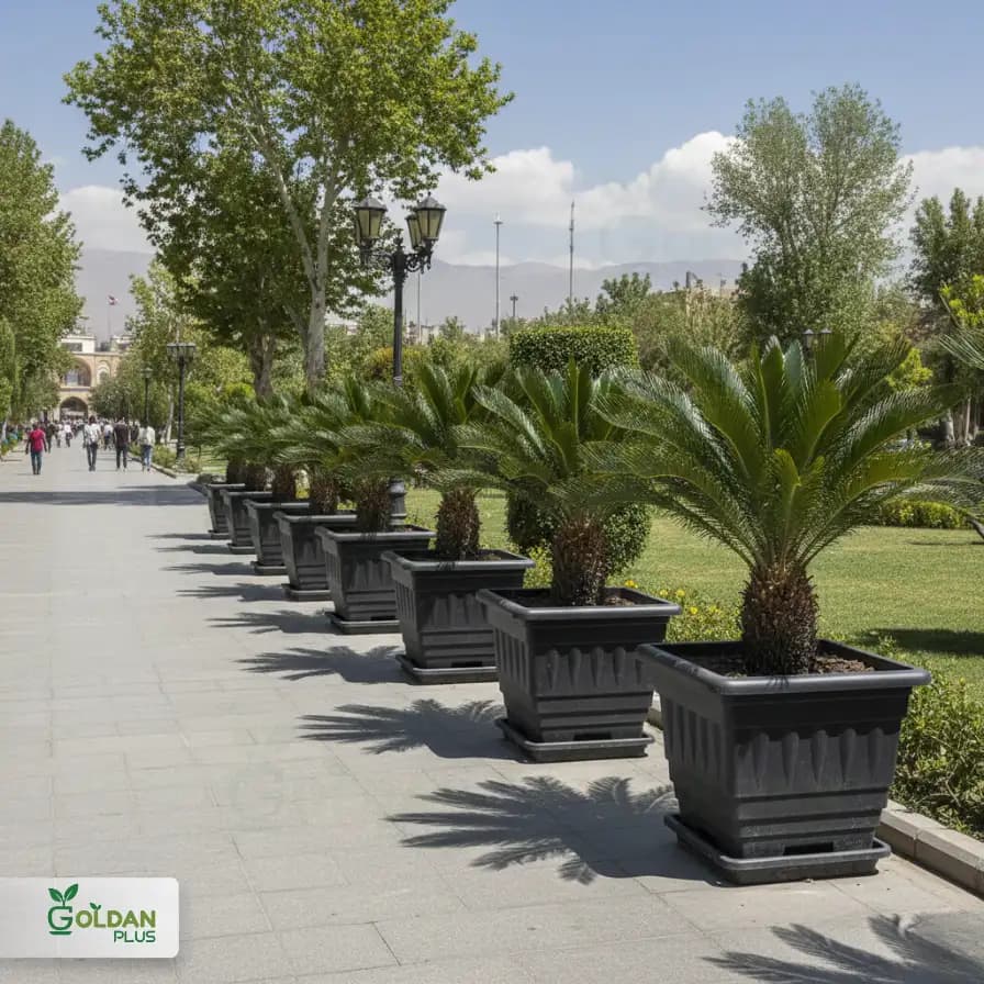 گلدان پلاستیکی مربعی بزرگ – مدل گلپونه — تصویر ۴