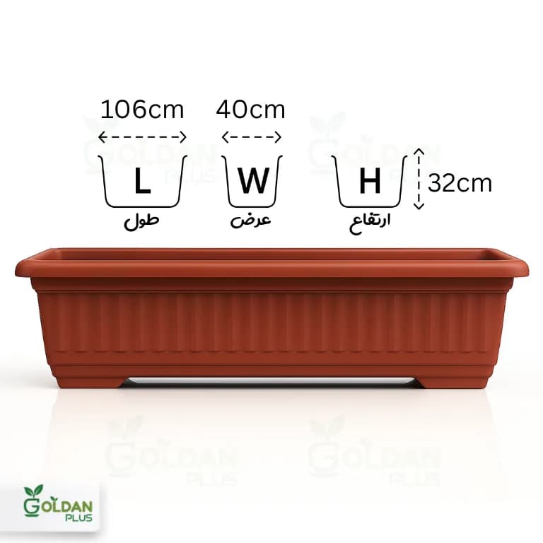فلاور باکس پلاستیکی مدل کنتیا – 6 سایز متفاوت — تصویر ۷