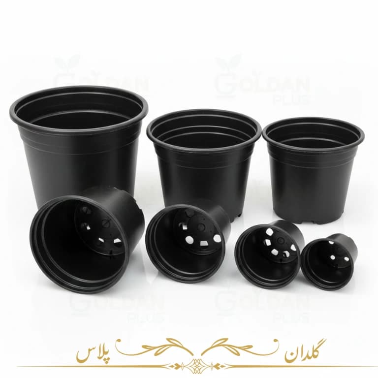 گلدان پلاستیکی ژله ای مشکی گلخانه ای — تصویر ۷