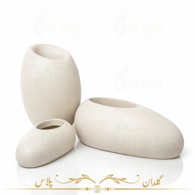 گلدان فایبرگلاس مینیمال مدل سنگی 3تایی — تصویر ۱۰