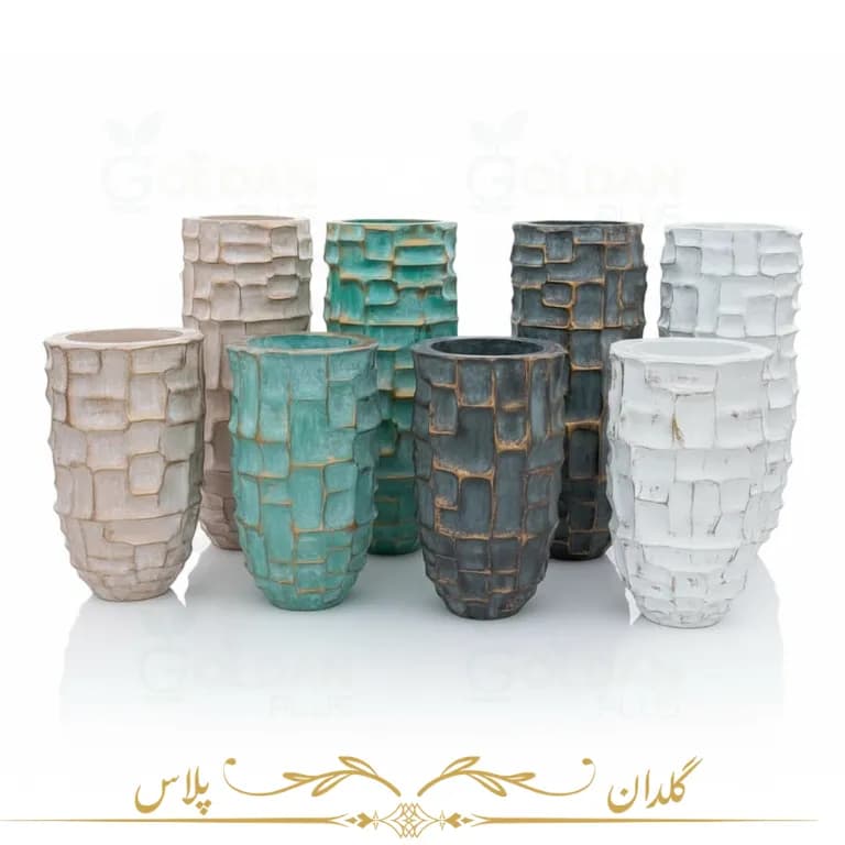 گلدان فایبرگلاس طرح پتینه رنگی — تصویر ۵