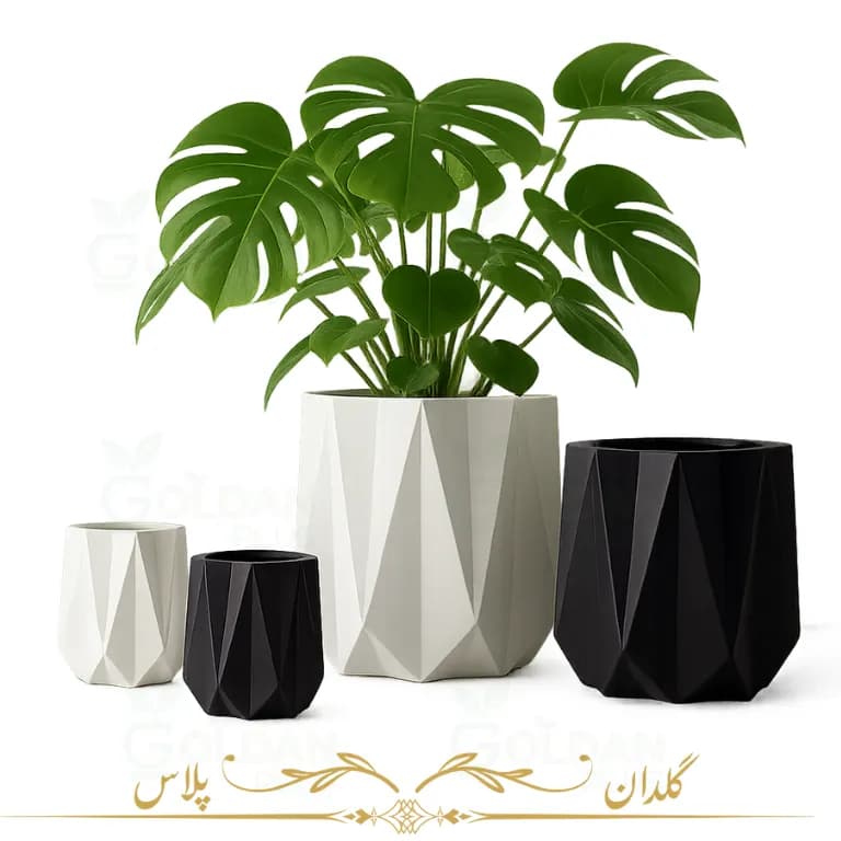 گلدان فایبر گلاس چند 8 ظلعی