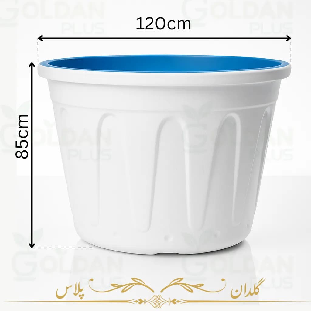 گلدان بزرگ گرد سفید سه لایه — تصویر ۱۰