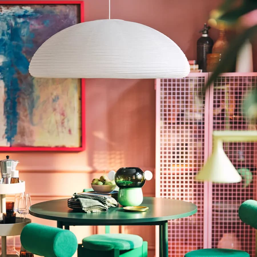 لوستر دست‌ساز سفید، ۹۰ سانتی‌متر ایکیا مدل IKEA PS 2026 / HAVSDJUP — تصویر ۵