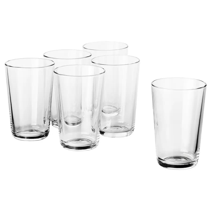 ست 6 عددی لیوان شیشه ای شفاف، ۳۰ درجه سانتیگراد ایکیا مدل IKEA 365+ — تصویر ۲