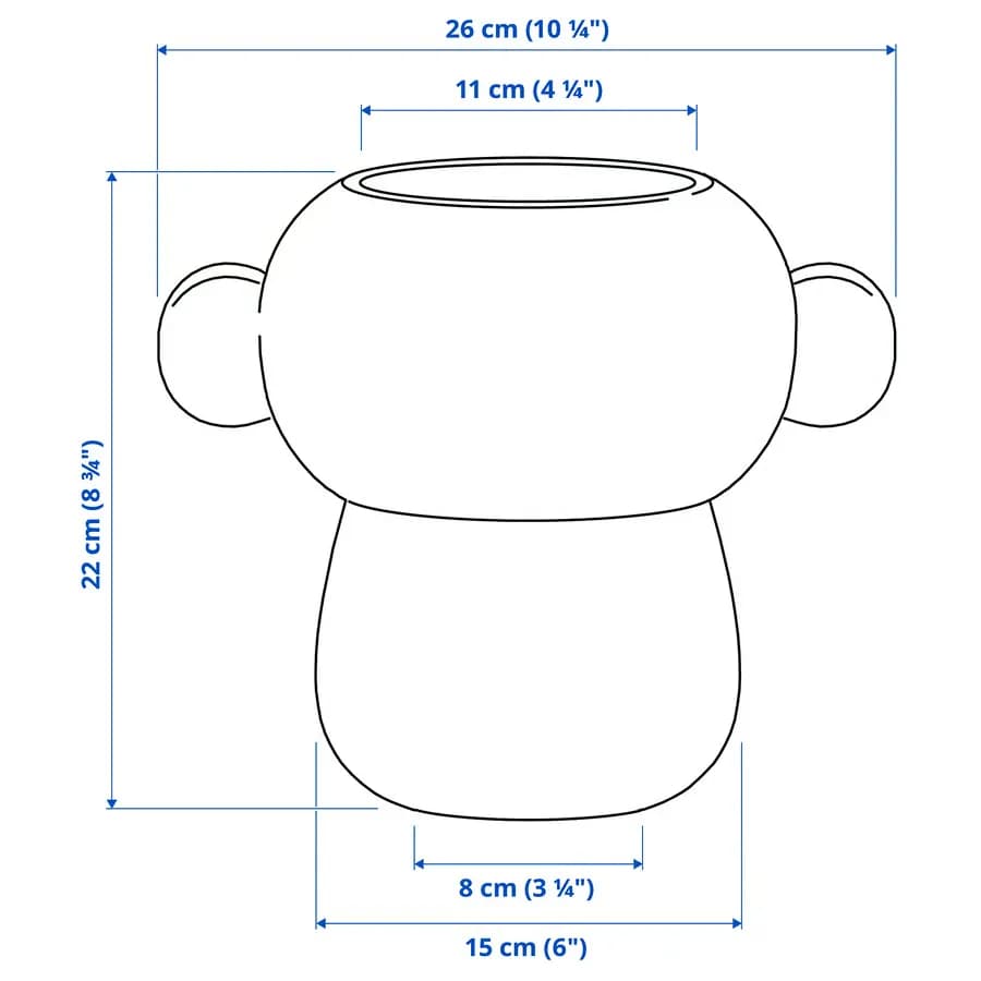 گلدان، شیشه‌ای / سبز / سفید، ۲۲ سانتی‌متر ایکیا مدل IKEA PS 2026 — تصویر ۳