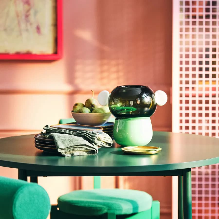 گلدان، شیشه‌ای / سبز / سفید، ۲۲ سانتی‌متر ایکیا مدل IKEA PS 2026 — تصویر ۹