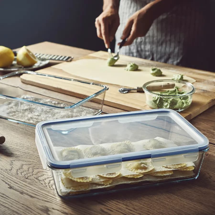 ظرف غذا با درب مستطیل/شیشه پلاستیکی ۳.۱ لیتری ایکیا مدل IKEA 365+ — تصویر ۳
