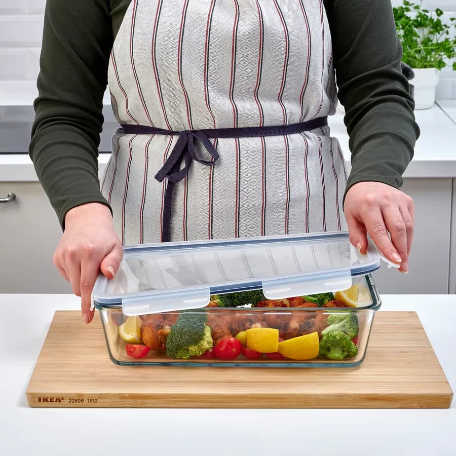 ظرف غذا با درب مستطیل/شیشه پلاستیکی ۳.۱ لیتری ایکیا مدل IKEA 365+ — تصویر ۴