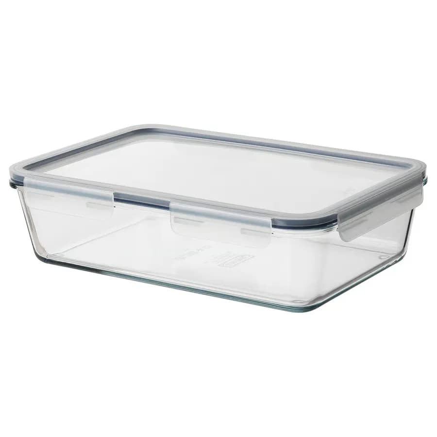 ظرف غذا با درب مستطیل/شیشه پلاستیکی ۳.۱ لیتری ایکیا مدل IKEA 365+