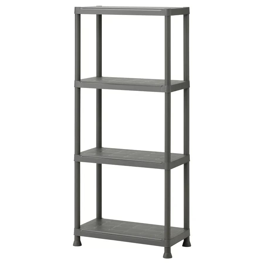 قفسه بندی خاکستری تیره مناسب برای فضای داخلی/خارجی سایز 60x30x133 ایکیا مدل RUNMARÖ
